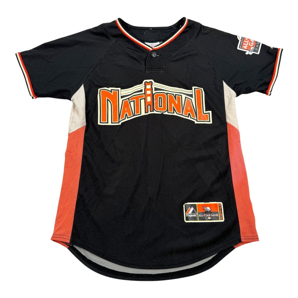 National League All Star Game Jersey Youth Sz M Black MLB David Wright Majestic